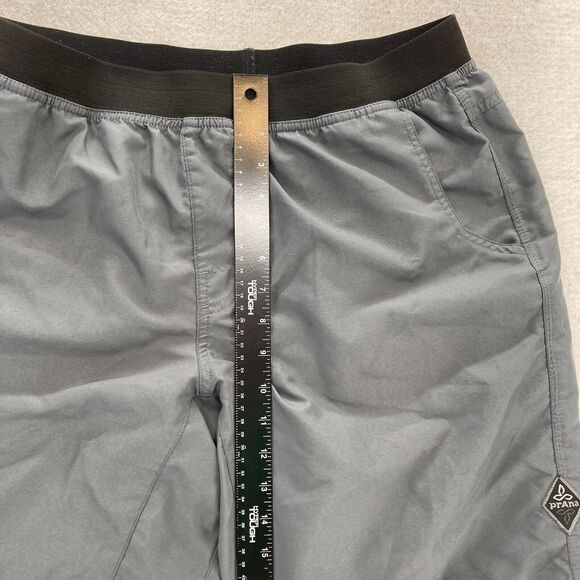prAna Mojo Pull On Shorts Mens Large Gray Stretch Waistband Outdoors Hiking - Picture 7 of 10